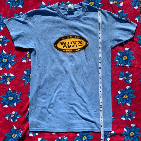 wdvx radio 20 years of real live music light blue logo tee never worn size small - Picture 6 of 8